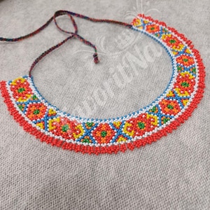Sylyanka / Multicolored Necklace / Ukrainian embroidery pattern / Traditional Ukrainian jewelry made of beads