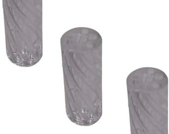 3 x Clear Twisted Glass Filter Tip | 7 Holes | 12mm x 30mm | Easy to Clean Reusbale | Clear |