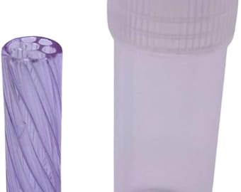 Hand-Twisted Glass Filter Tips, 8 x 30mm, Reusable Borosilicate Mouthpiece (Purple)