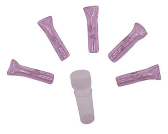 5 x Pink Glass Filter Tips | Flat Glass Tips Mouthpiece | Easy Clean | Pink Coloured | (5)