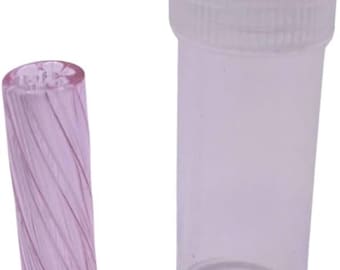 Hand Twisted Glass Filter Tips, 8x 30mm, Reusable Borosilicate Mouthpiece (Pink)