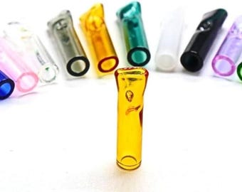5 x Glass Filter Tips - 8 x 30mm, Glass Tips Mouthpiece Easy Clean Random Colours (5)