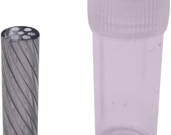 Hand Twisted Glass Filter Tips, 8 x 30mm, Reusable Borosilicate Mouthpiece (Grey)