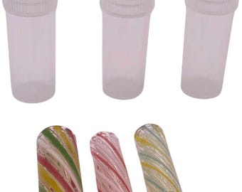 3 x Glass Twisted Filter Tips Bundle – Reusable Borosilicate Glass Mouthpieces – 7-Hole 9mm & 9-Hole 10mm Red/Green/Yellow/White/Blue
