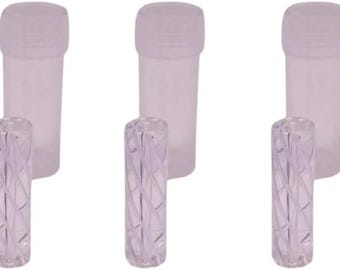 3 x Hand-Crafted Twisted Glass Filter Tip, 8 x 30mm, Reusable Borosilicate Mouthpiece (Clear)