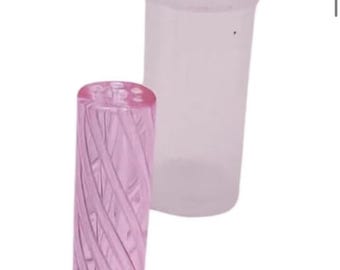 Hand Crafted Pink Twisted Glass Filter Tip - Reusable, Easy Clean (9 x 30mm)