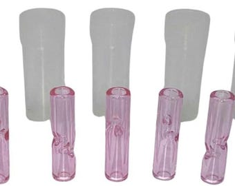 5 x Pink Glass Filter Tips - 8 x 30mm, Glass Tips Mouthpiece Easy Clean Random Colours