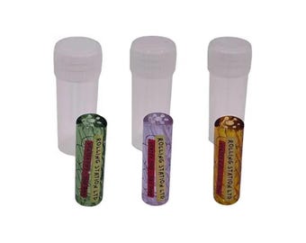 3 x Glass Twisted Glass Filter Tip | 9mm x 30mm | 7 Holes | Easy to Clean Reusbale | Yellow Purple Green Filter Tips | (3 Piece) (Mixed)