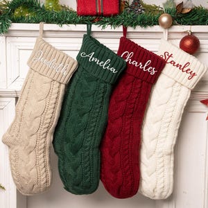2025 Family Christmas Stockings,Personalized Christmas Stocking,Red Xmas Stockings,Custom Stocking with Name,Embroidered Christmas Stockings