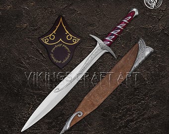 Sting Sword Replica from The Hobbit Handmade Fantasy Blade Custom Engraved Collector Gift for Him