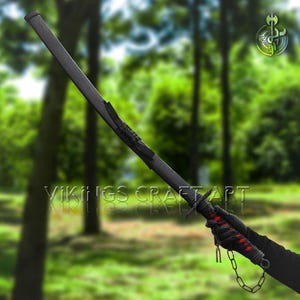 Katana Sword Black Carbon Steel Samurai Ninja Blade Anime sword katana Gift for Him Groomsmen or Collectors