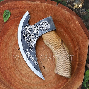 Handmade Viking Pizza Cutter Axe Custom Pizza Hatchet – Perfect for Gifting, Birthdays, Weddings