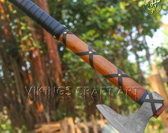 Viking Axe Carbon Steel - Camping Survival Tool Durable Outdoor Axe Perfect Gift for Him rustic wedding gear