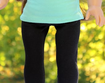 Fits like American Girl Doll Clothes - Long Leggings in Black - Made To Order | 18 Inch Doll Clothes