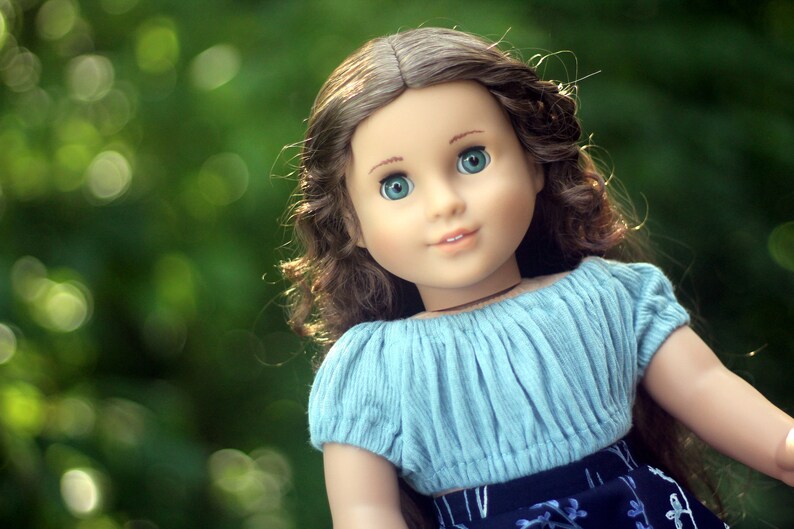 Fits Like American Girl Doll Clothes Cropped Peasant Top In Etsy