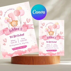 Editable Template We Can Bearly Wait Baby Shower Invitation, We Can Bearly Wait Baby Shower, Blue Teddy Bear, Teddy Bear Baby Shower