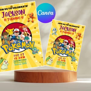 Printable Birthday Invitation, b-day invite, editable invitation, anime birthday invite, Instant Download
