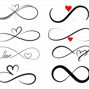 Infinity Svg, Infinity Love Svg Bundle, Forever Infinity Svg, Infinity Clipart, T Shirt Design, Infinity Heart Svg, Love Svg, Valentine Svg