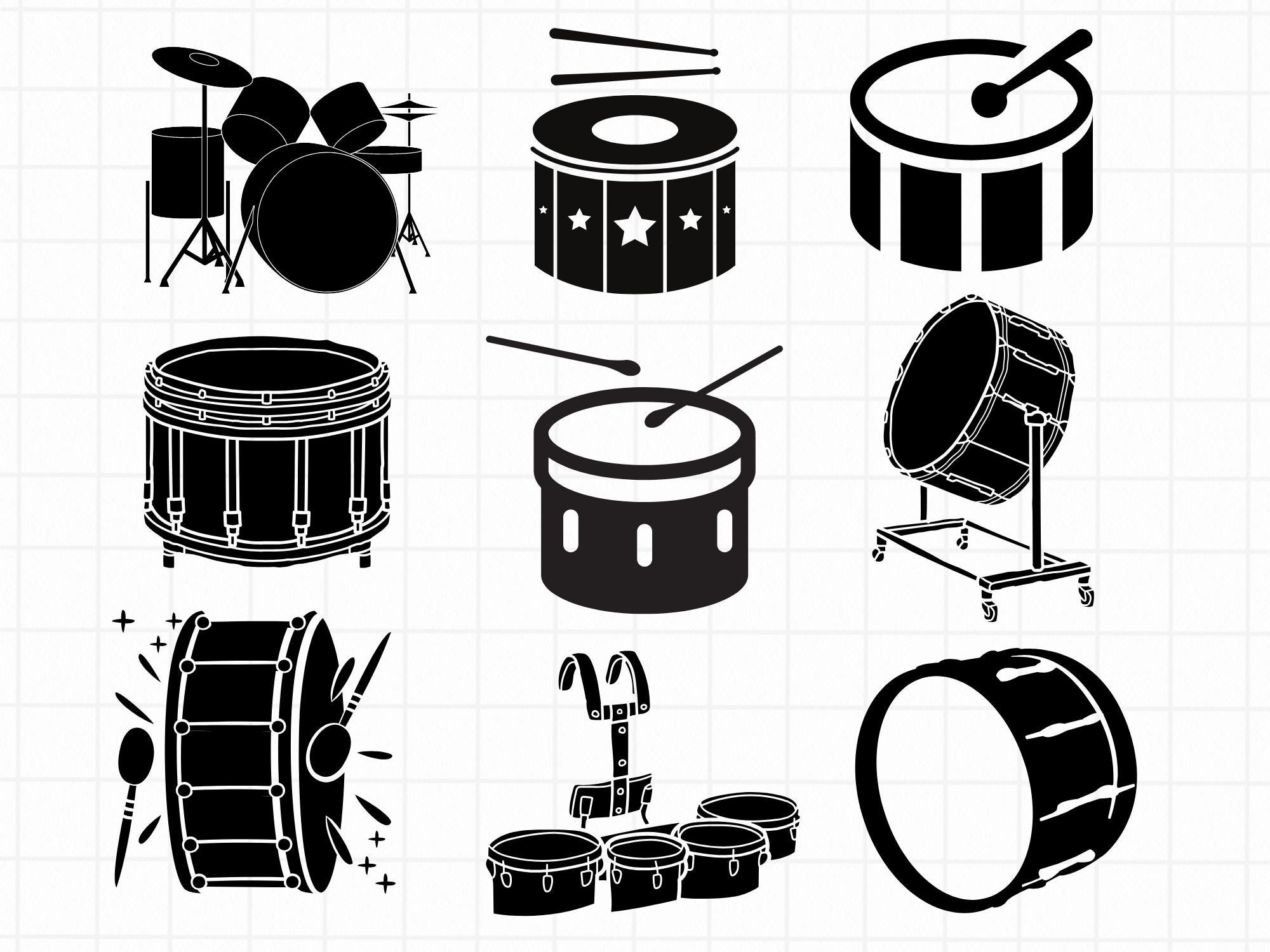 Bass Drum SVG Bundle, Music Svg, Drum Clipart, Svg Files for Cricut ...