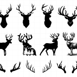 Deer SVG Bundle, Deer Clipart, Deer Forest svg, Cut files for Cricut, Forest svg, Forest Deer svg, Deer Head svg, Antlers svg, American Deer