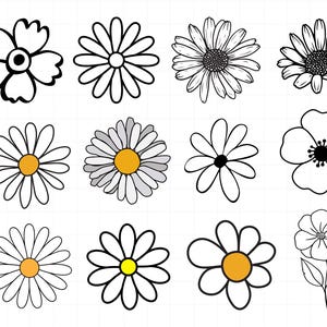 Daisy SVG Bundle, Daisy Flower Svg Designs for Cricut, Clipart cut files for Cricut, Vector Cutfile, Spring svg, Summer svg, png files