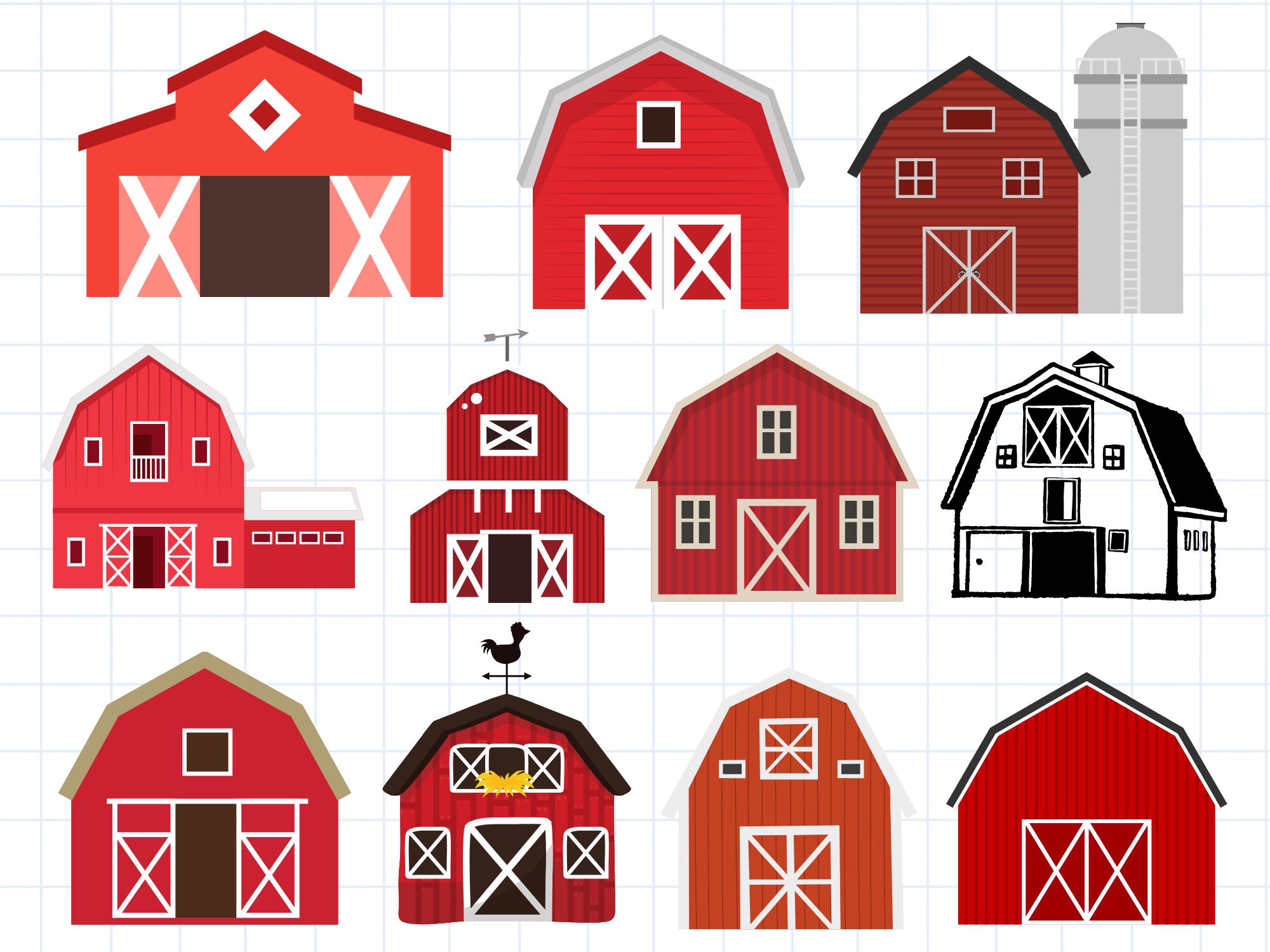 Barn SVG, Barn Cut Files, Barn Silhouette, Barn Clipart, Rustic Barn Design Svg, Farm Silhouette, Farm Scene SVG, farm house vector