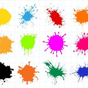 Paint Splatter SVG, Paint Splats Svg, Paint Svg, Clipart, Vector, Ink splatter, Paint streak blob, Cut File for Cricut, Silhouette