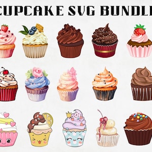 Cupcake SVG ,Cupcake Svg Bundle ,Cupcake Clipart ,Birthday Sweet Bakery Cupcake ,Cake svg ,Cake Clipart ,Cupcake Png ,Instant Download