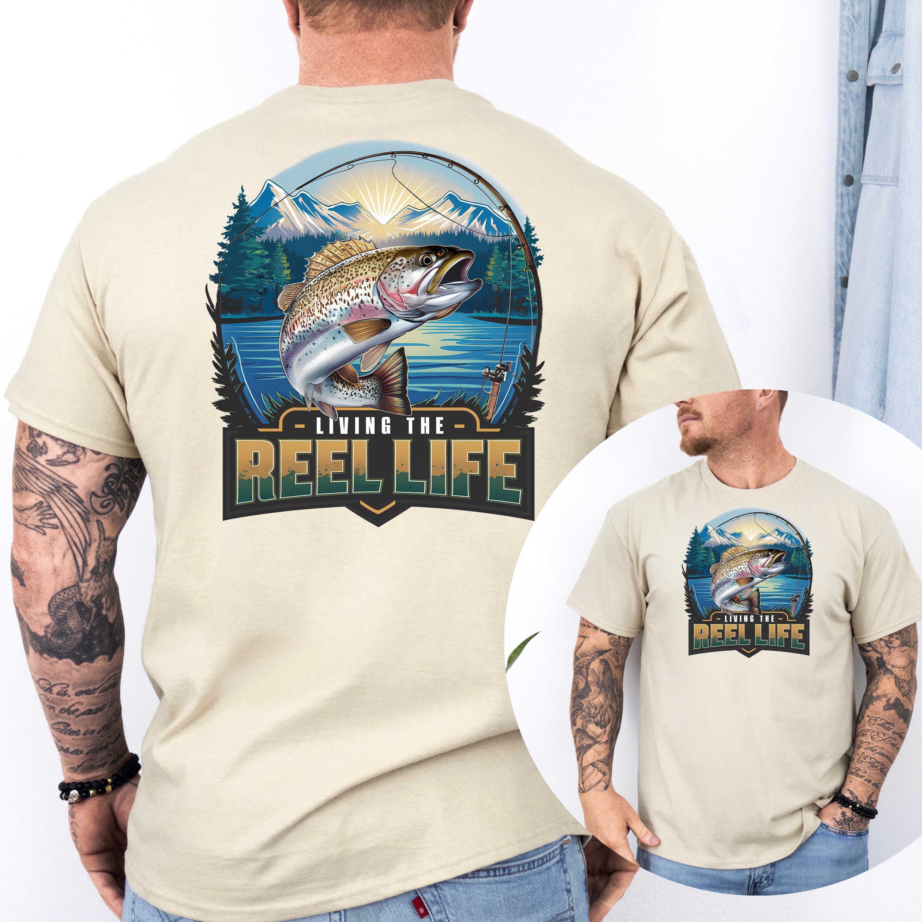 T-shirt De Pêche Reel Life – Homme 3XL – Manches Longues – Peach (Occasion)