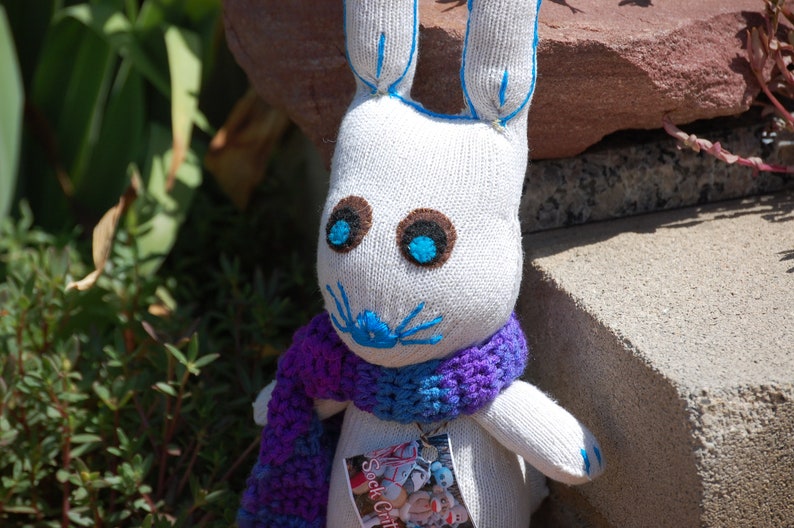 Glove Bunny With Blue Eyes and Scarf Etsy