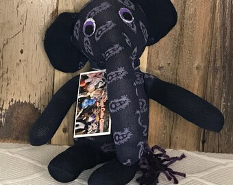 Dark purple and lavender Sock Monkey Sock Elephant