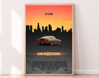 Gone in 60 Seconds,Movie Poster,High Quality Canvas Print, Wall Art, Room Decor, Art Poster For Gift Unframed