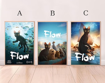 Flow, Póster de película, Impresión en lienzo de alta calidad, Arte de pared, Decoración de habitación, Póster artístico para regalo (sin marco)