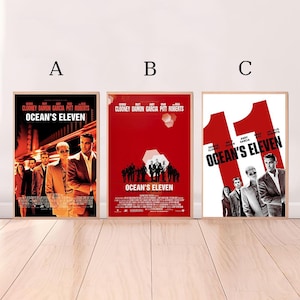 Ocean's Eleven (2001), póster de película, impresión en lienzo de alta calidad, arte de pared, decoración de habitación, póster artístico para regalo sin marco