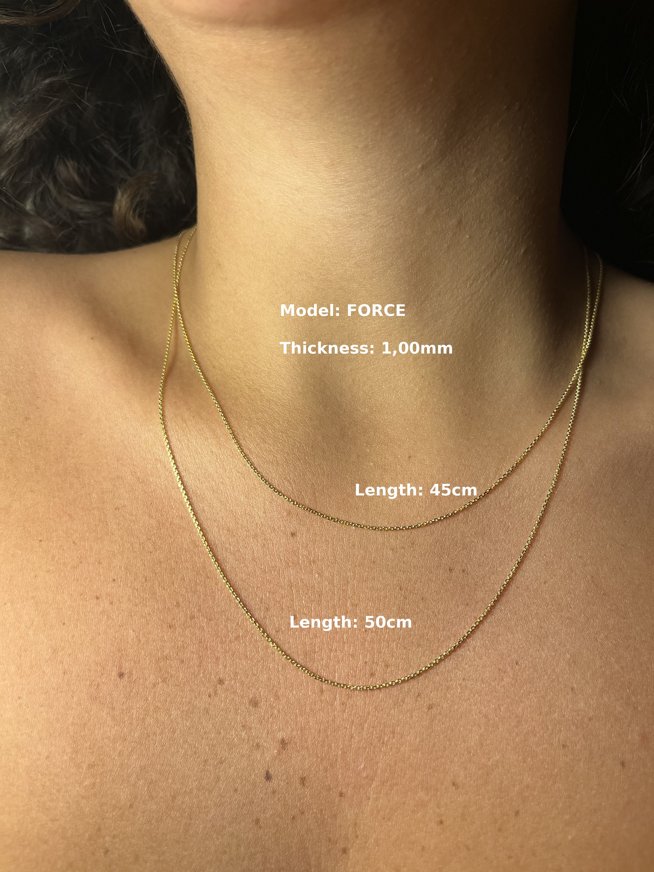 14K Gold Cable Chain Necklace (0.50-1.20 Mm, 18-22 Inches) - Etsy