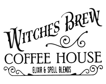Witches Brew Coffee Sticker Vinyl Decal Wall Laptop Window Car Bumper Sticker 5