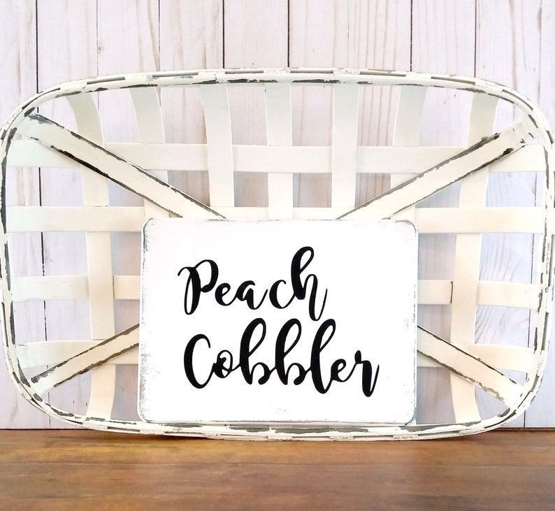 PEACH COBBLER Decal \u2022 Farmhouse Decor \u2022 Country Kitchen Decor \u2022 Farmhouse Decal \u2022 Peach Sticker \u2022 Decal for DIY Farmhouse Sign