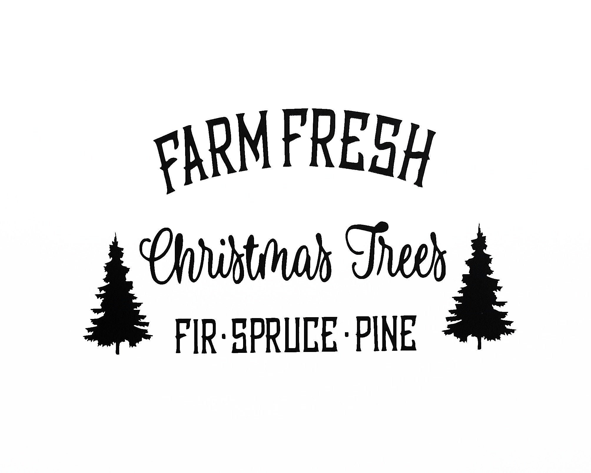 FARM FRESH CHRISTMAS Trees Vinyl Decal Fir Spruce Pine | Etsy