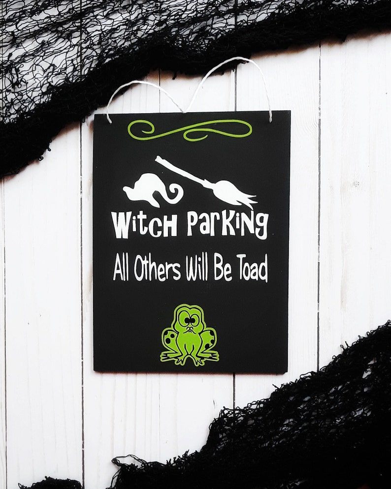 No Parking Broom Lane Halloween Sign Decor Witch Parking Only 