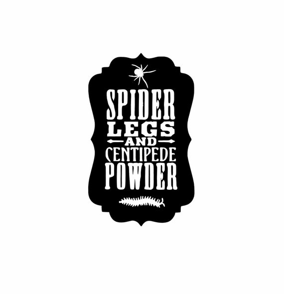 SPIDER CENTIPEDE Label Vinyl Decal • Apothecary Label • Halloween Spider Sticker • Creepy Decal • Halloween Craft Supplies