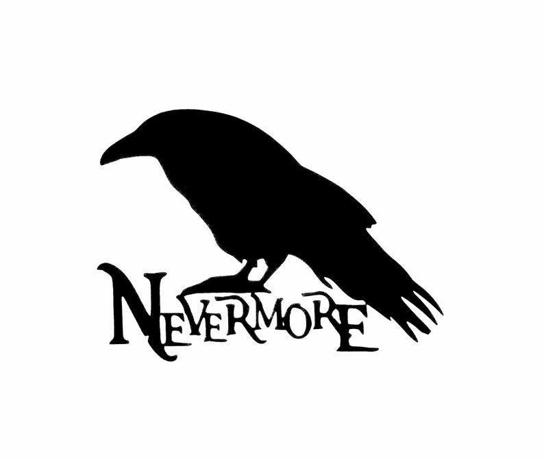 NEVERMORE Vinyl Decal Raven Halloween Sticker Nevermore - Etsy