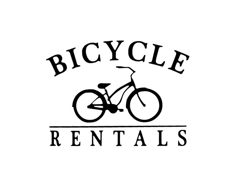 BICYCLE RENTALS Vinyl Decal Beach Decal DIY Beach Bicycle Etsy