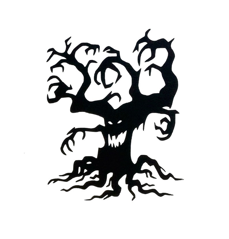 SPOOKY TREE Vinyl Decal Halloween Sticker Spooky Tree | Etsy