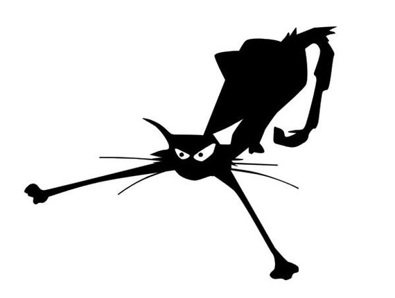 CAT Vinyl Decal Halloween Decor Cat Silhouette Halloween | Etsy