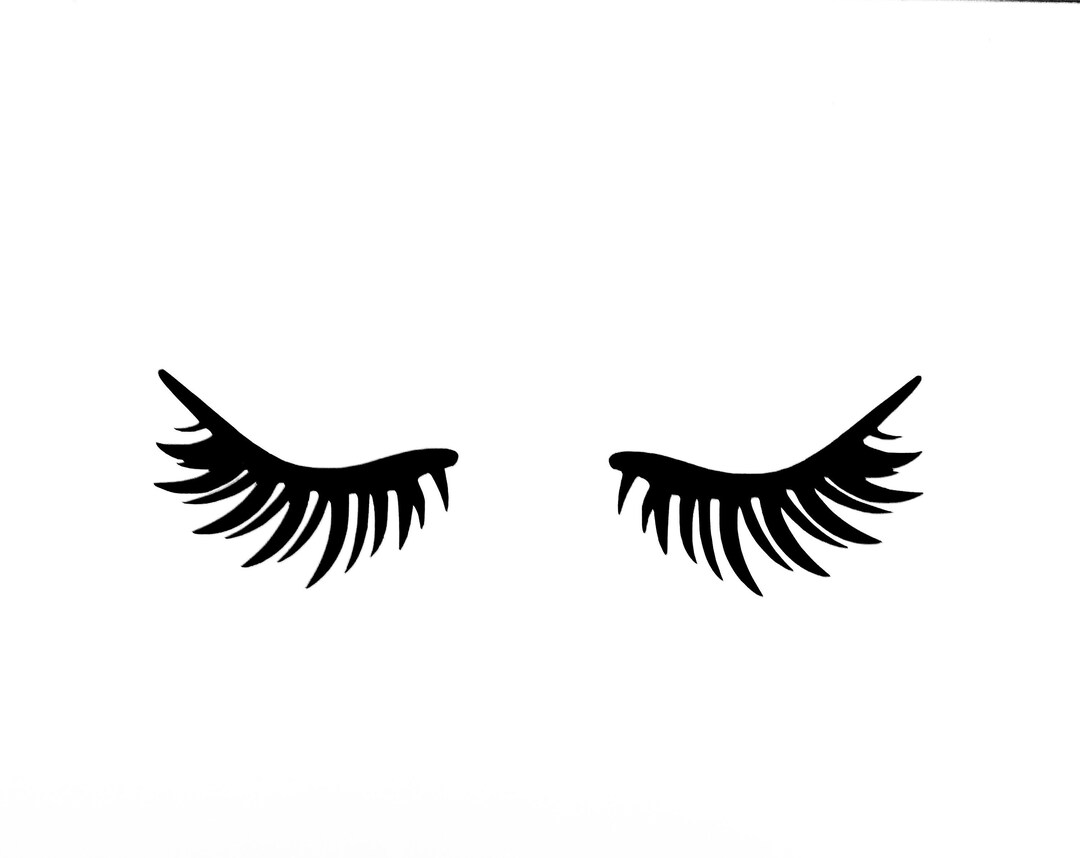 EYELASHES Vinyl Decal Lashes Car Decal Makeup Sticker Etsy