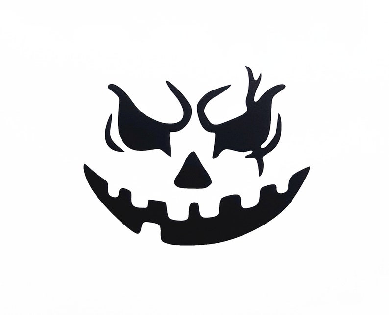 PUMPKIN FACE Vinyl Decal Halloween Decor Scary Pumpkin Etsy