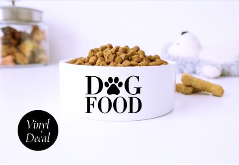 DOG FOOD Vinyl Decal Dog Bowl Label Pet Food Container Etsy