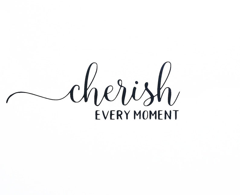 CHERISH EVERY MOMENT Decal Cherish Vinyl Sticker Etsy