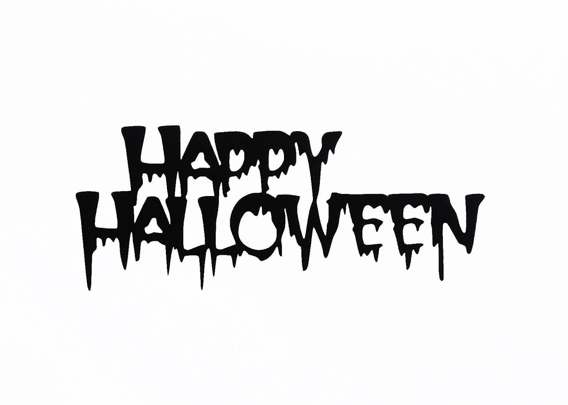 HAPPY HALLOWEEN Vinyl Decal Halloween Decor DIY Halloween Etsy