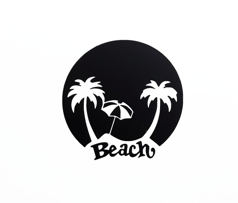 BEACH Palm Trees Vinyl Decal Summer Beach Decor Beach Car - Etsy